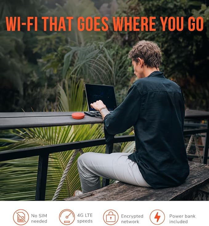 SIMO Solis Lite 4G LTE Portable WiFi Mobile Hotspot, Local & International Coverage Router, Multi-Carrier Access, No Contract or SIM Card Required, 10 Connected Devices - Certified Pre-Owned