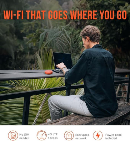 SIMO Solis Lite 4G LTE Portable WiFi Mobile Hotspot, Local & International Coverage Router, Multi-Carrier Access, No Contract or SIM Card Required, 10 Connected Devices - Certified Pre-Owned