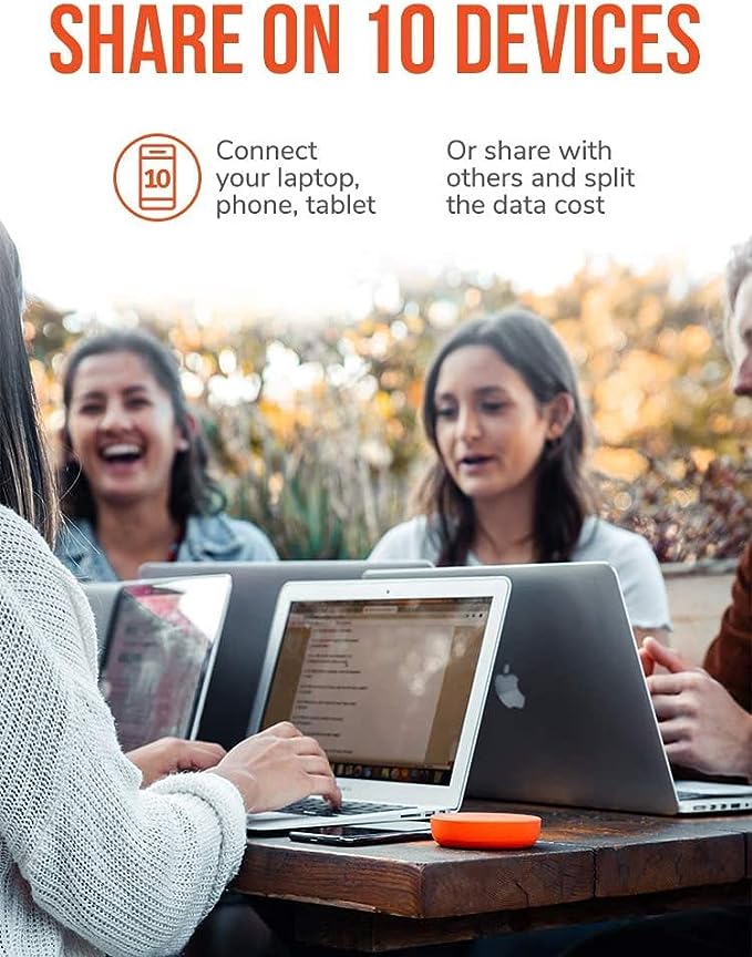 SIMO Solis Lite 4G LTE Portable WiFi Mobile Hotspot, Local & International Coverage Router, Multi-Carrier Access, No Contract or SIM Card Required, 10 Connected Devices - Certified Pre-Owned