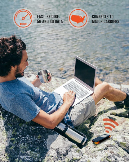 SIMO Solis 5G WiFi Mobile Hotspot for Travel, Local and International Coverage Router, Multi-Carrier Access, No Contract or SIM Card Required, Supports 16 Connected Devices - Certified Pre-Owned