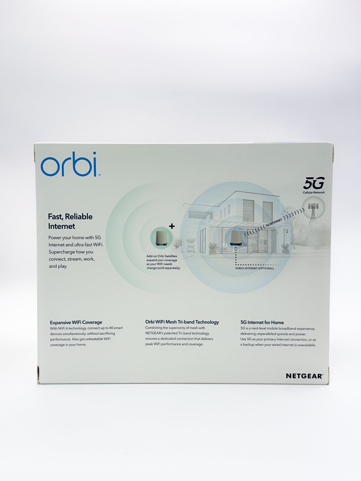 NETGEAR Orbi Whole Home Mesh WiFi AX4200 (NBR750) 5G Home Internet Router (Certified with AT&T and T-Mobile)
