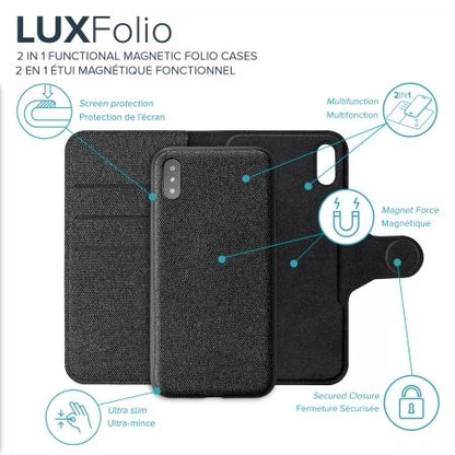 Axessorize LUXFolio Magnetic Fabric Folio Case for Apple iPhone X/XS