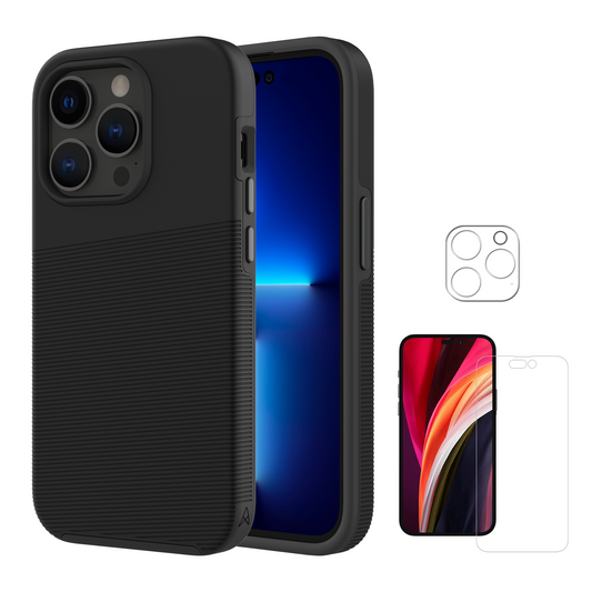 Axessorize PROTech Plus & ARMORGlass 360 Pack for Apple iPhone 14 Pro Max - Black