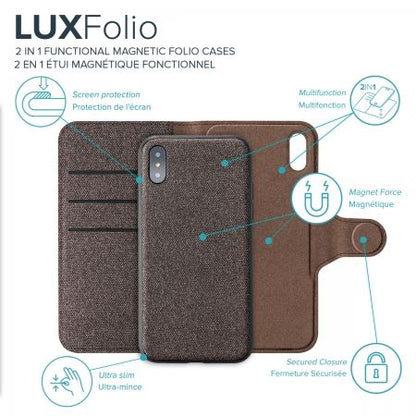 Axessorize LUXFolio Magnetic Fabric Folio Case for Apple iPhone X/XS